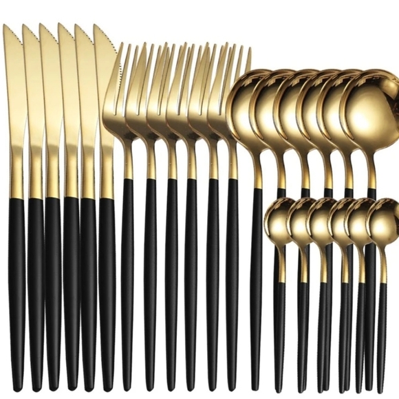 NEW Modern Flatware Dinnerware Silverware Set 24 Piece - Picture 6 of 9